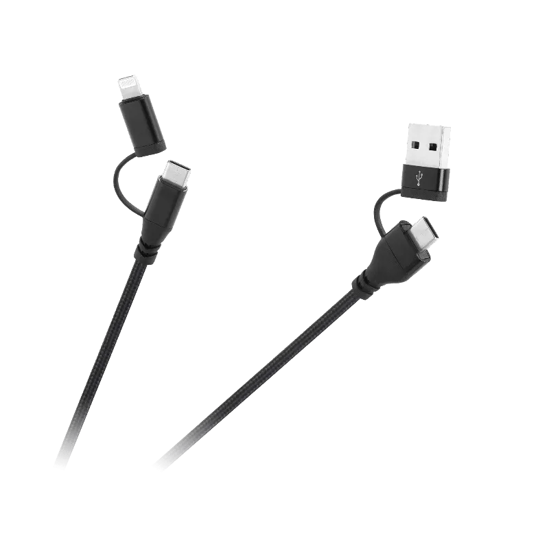 Cablu USB A/C - USB C/Lightning (2+2) 1M