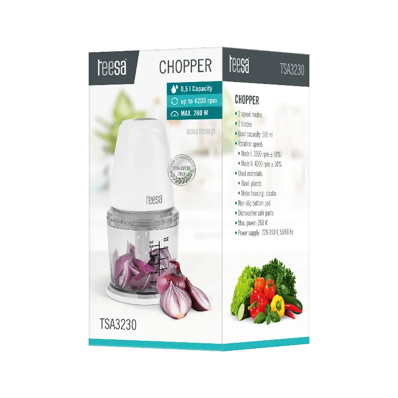 Tocator Chopper Bol Plastic 0.5L 260W Teesa