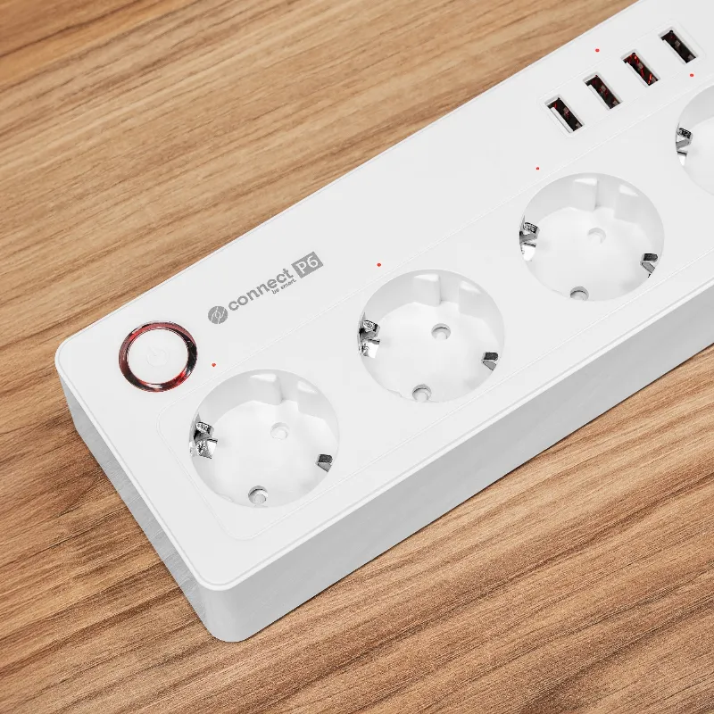 Prelungitor Smart 4 Prize Schuko 4 USB Connect P6 Tuya