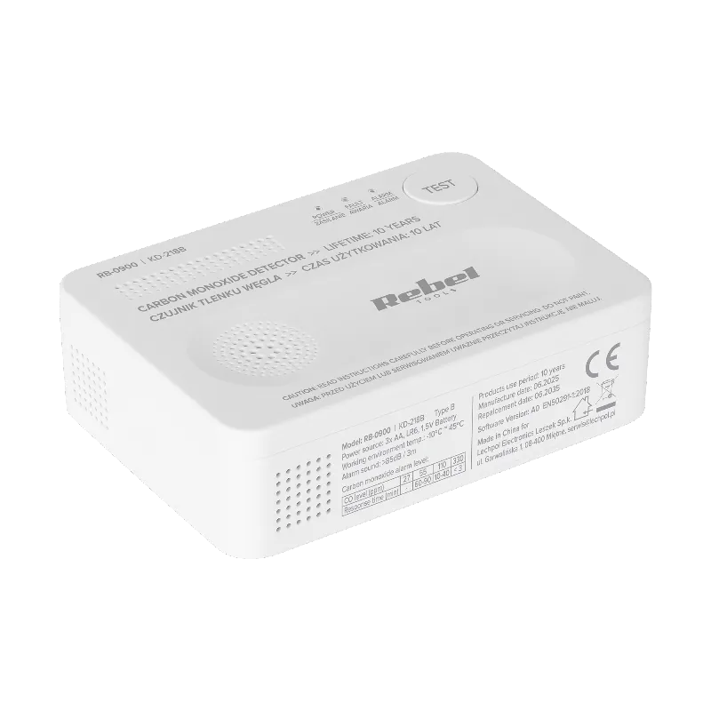 Detector Senzor Monoxid de Carbon Rebel