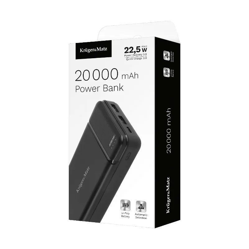 Power Bank 20000MAH Li-Pol QC 3.0 PD 3.0 Kruger Matz