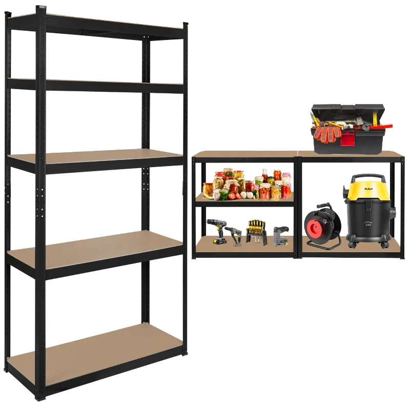 Raft Metalic 5 Polite 750KG MDF 180X90X40 Negru Rebel