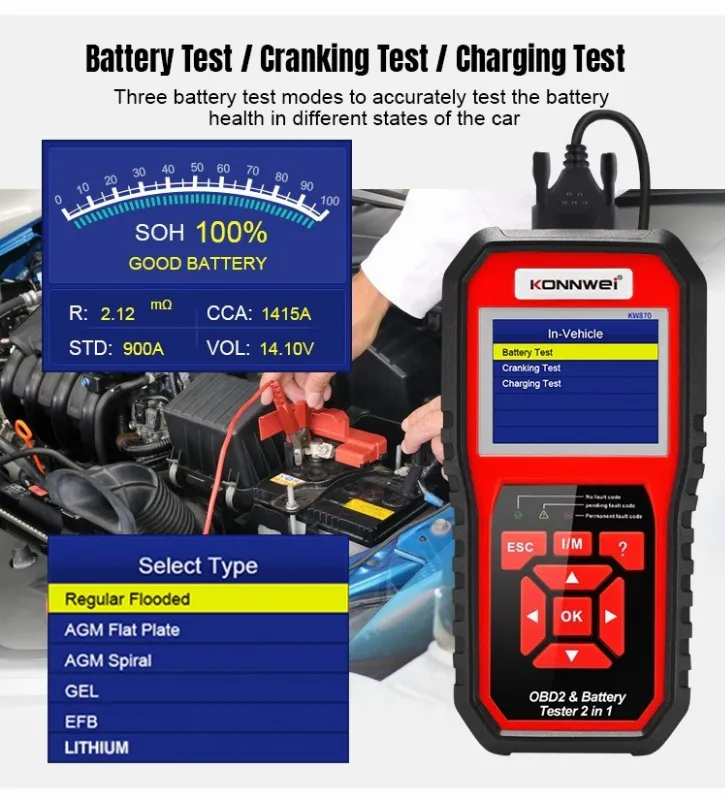Multimetru Diagnoza Auto OBD2 KW870 Konnwei