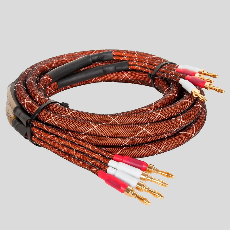 Set Cablu Difuzor Mufe Banana X2 Cupru 15AWG 5M K M