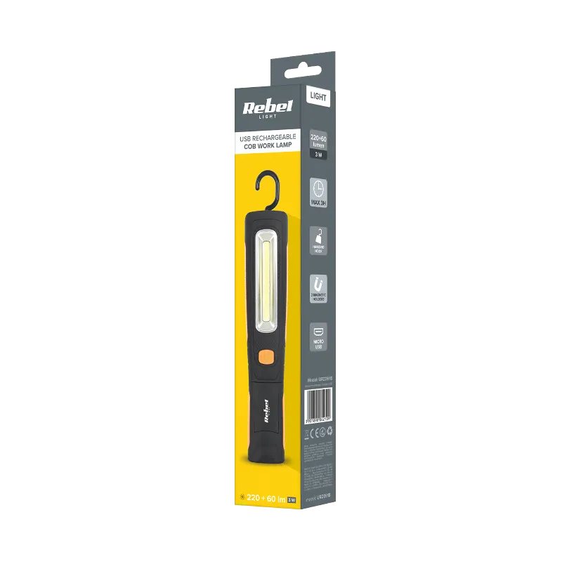 Lampa LED-COB cu Carlig - 220LUMEN / 2000MAH / USB