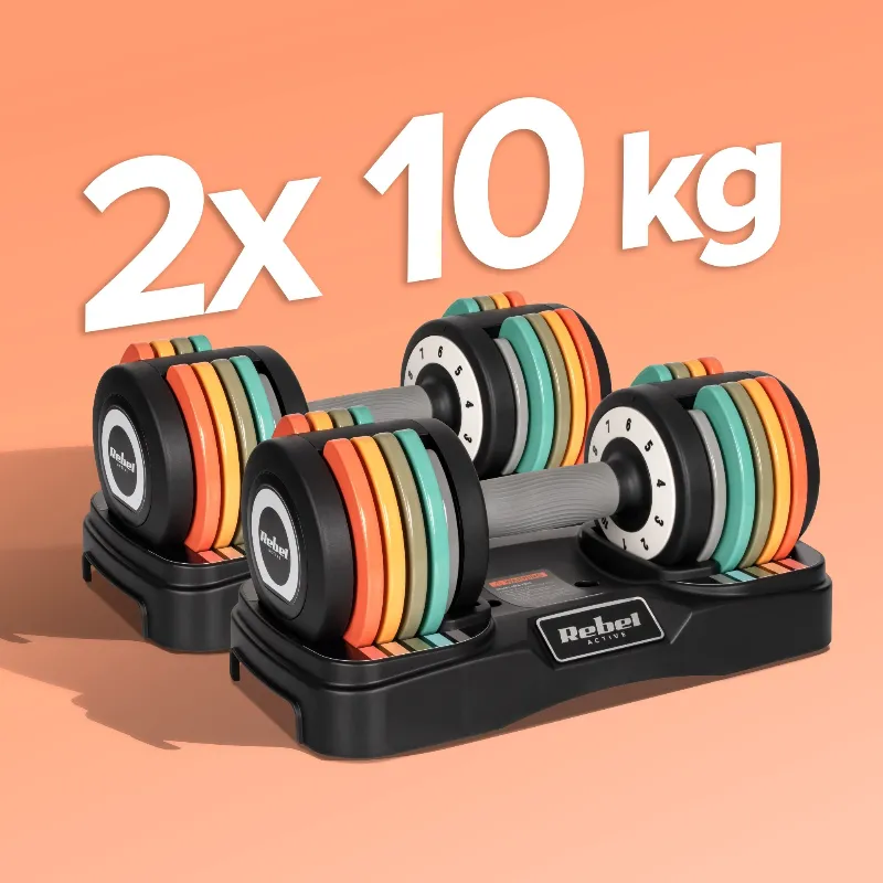 Set 2X Gantera Fonta Reglabila 1KG 2X10KG Rebel Active