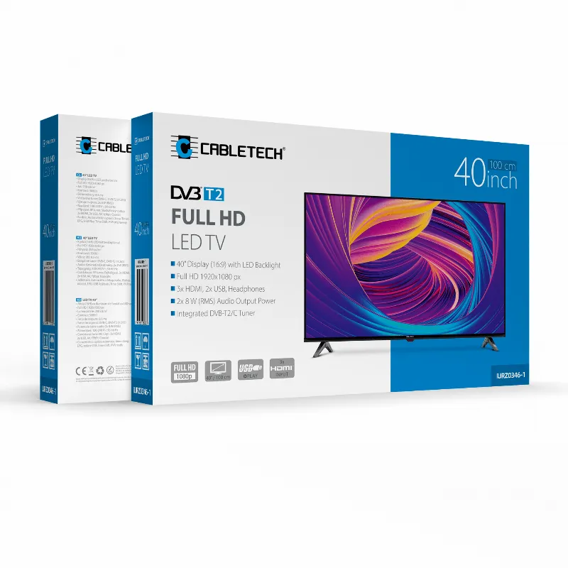 TV Full HD 40 Inch 102CM H.265 HEVC Cabletech