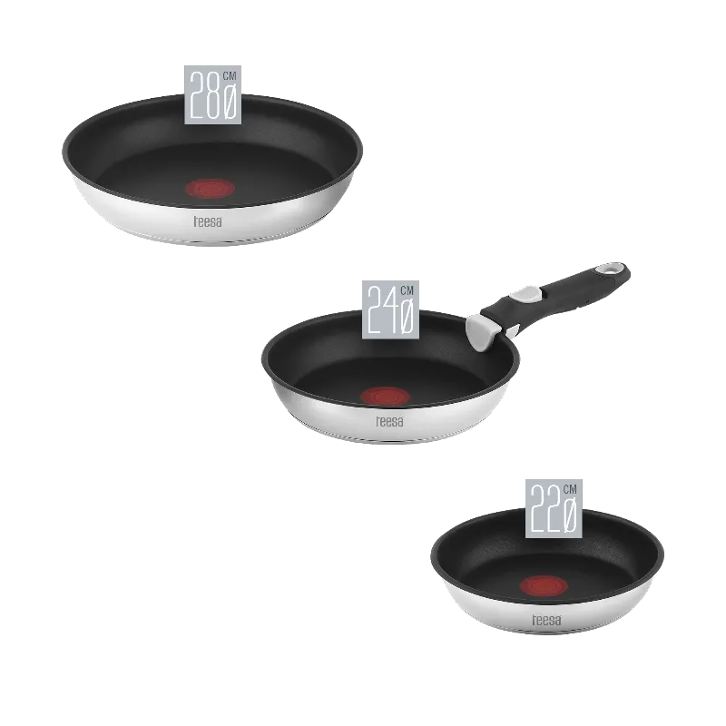 Set 4 Piese 3 Tigai 22/24/28 si Maner Detasabil Teesa