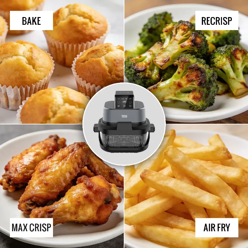 Friteuza Glass Airfryer 4L+1.5L 1500W Teesa