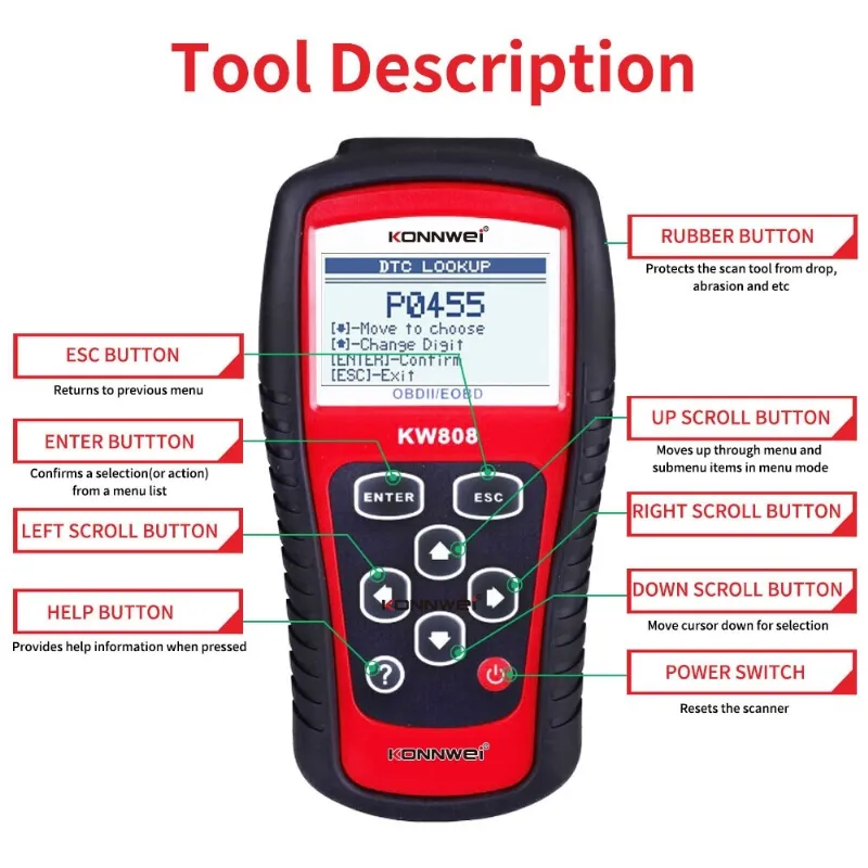 Multimetru Diagnoza Auto OBD2 KW808 Konnwei