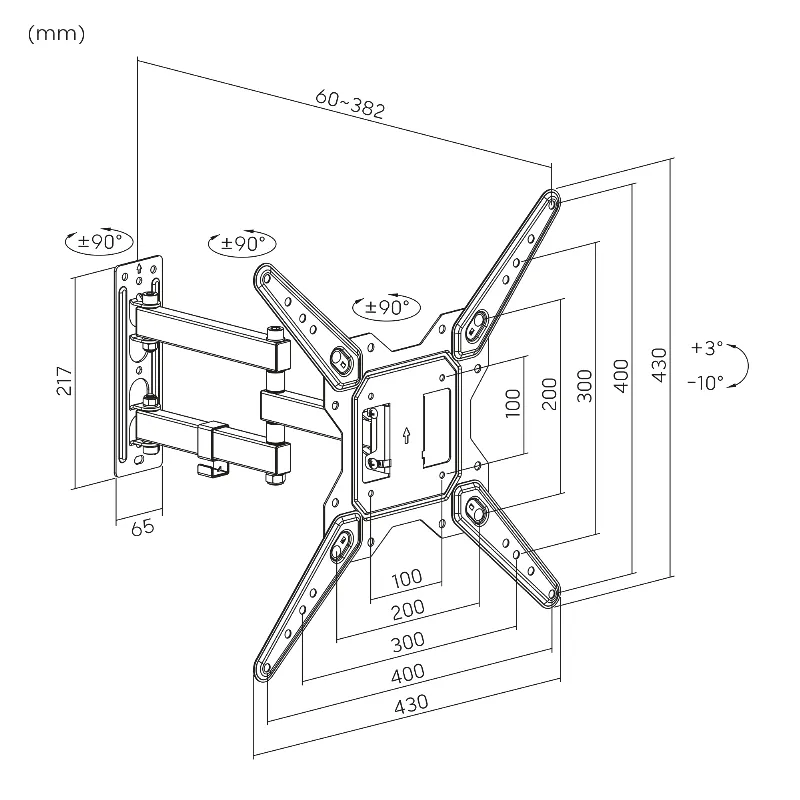 Suport TV de Perete 23-55INCH Cabletech