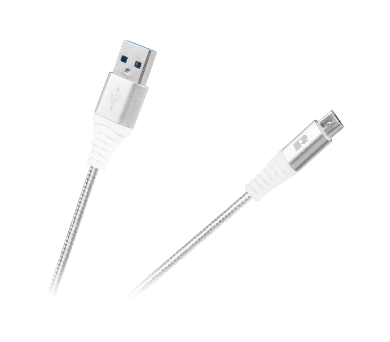 Cablu USB-Micro USB 0.5 Rebel Alb