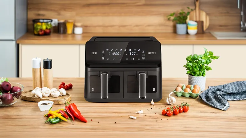 Friteuza Dubla Airfryer 8L 2700W Teesa Air Fryer Dual