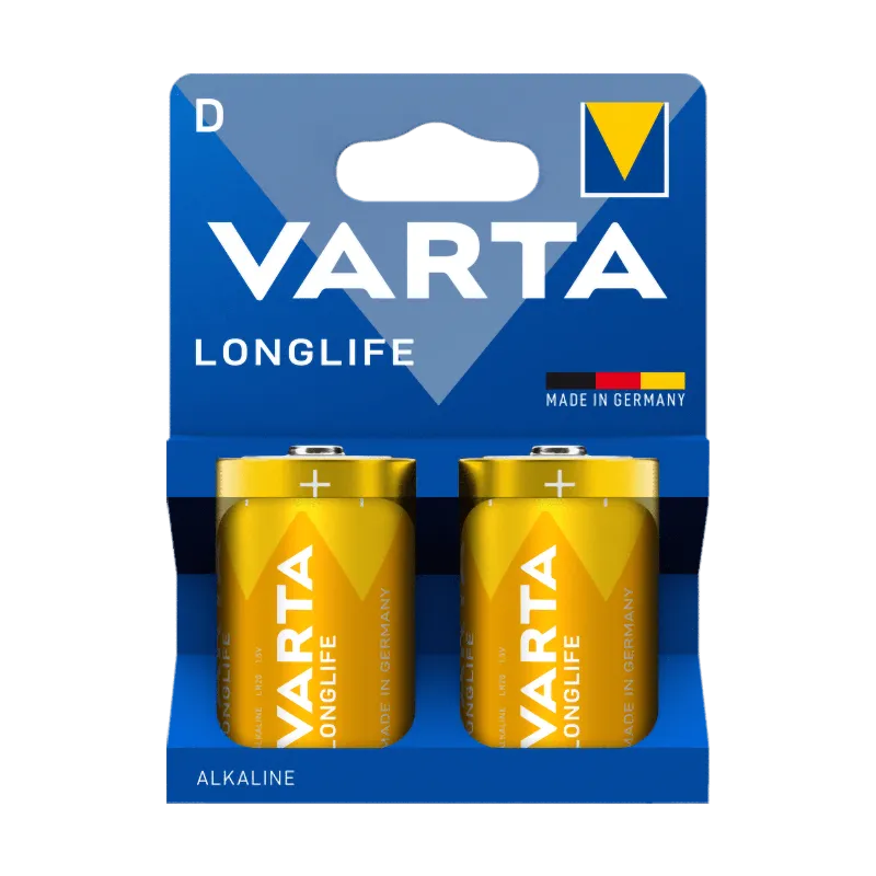 Baterie Alcalina Longlife LR20 Bl 2 Buc Varta