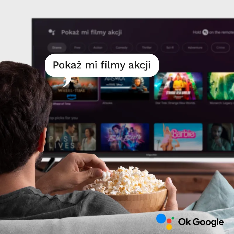 Google Smart TV 5.0 40 Inch 101CM H265 HEVC Kruger Matz