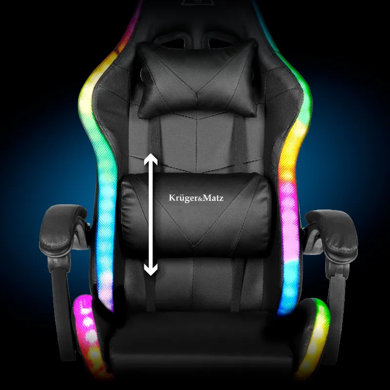 Scaun Gaming Gx-150 Negru LED Masaj Kruger Matz