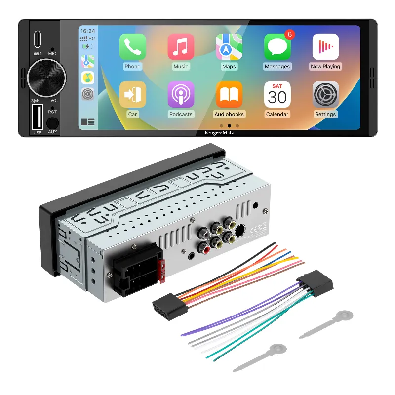 Player Auto 1 din 4X60W Carplay Androidauto Kruger Matz