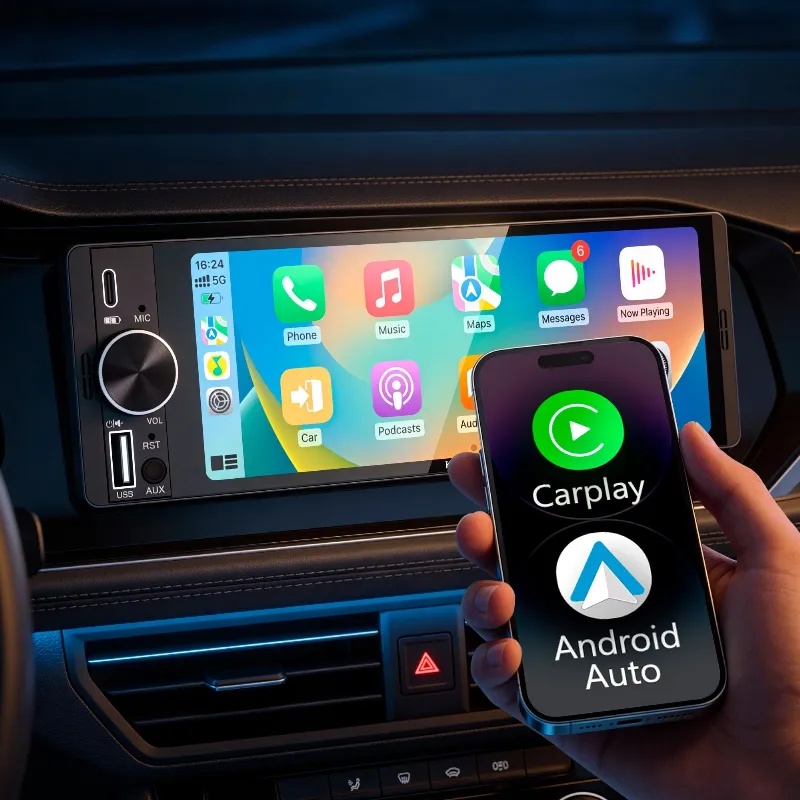 Player Auto 1 din 4X60W Carplay Androidauto Kruger Matz