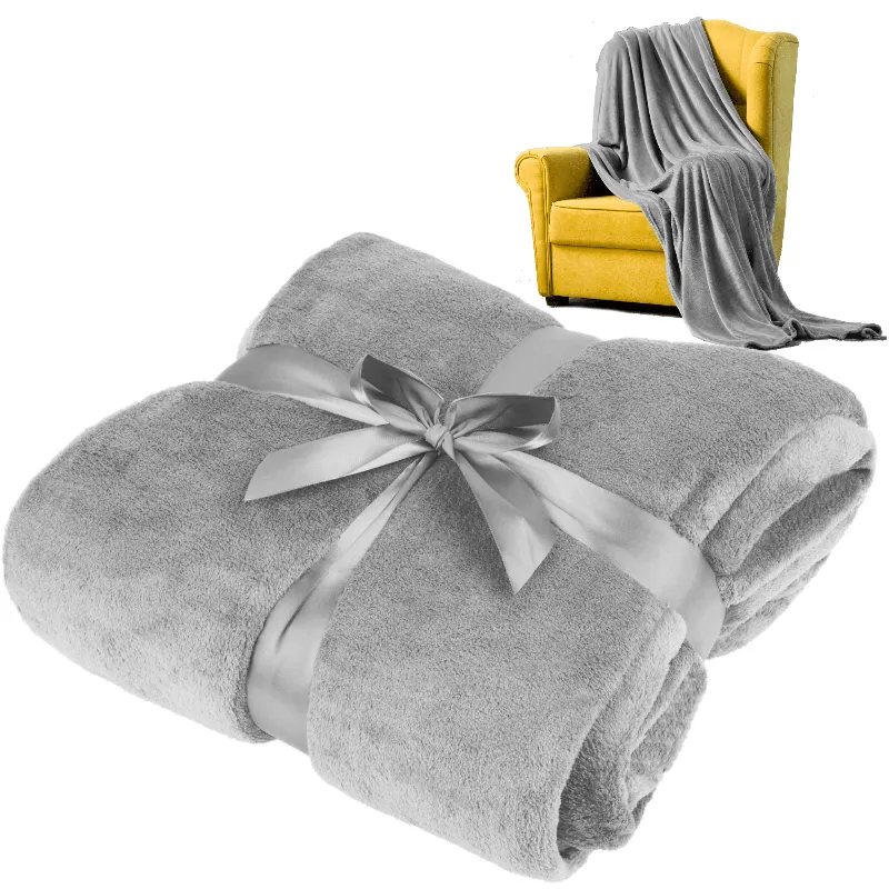 Patura Fleece Polar 200X220CM Gri Teesa