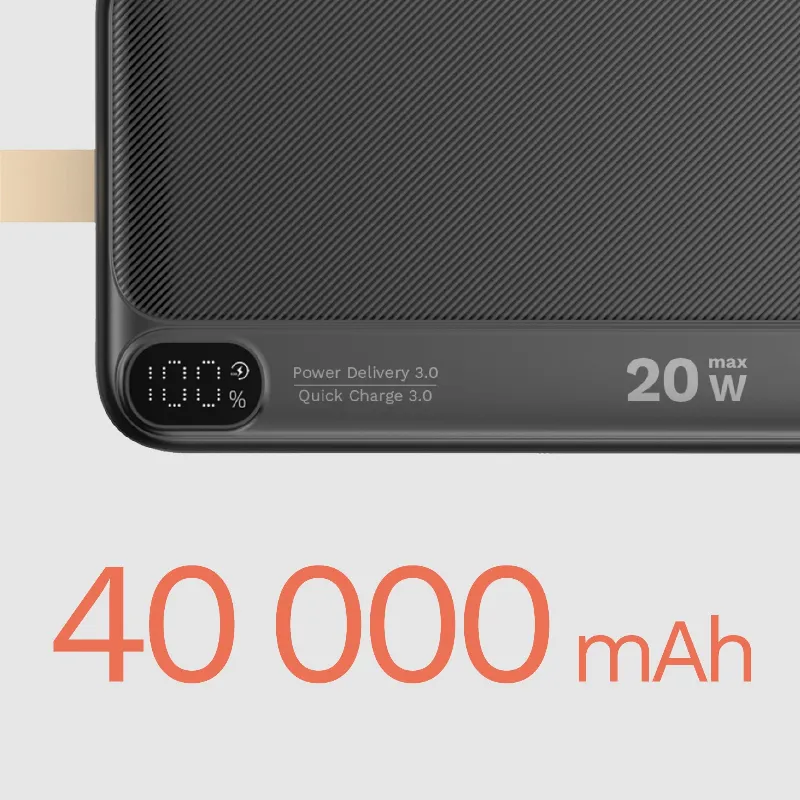 Power Bank 40000MAH Li-Ion QC PD Kruger Matz