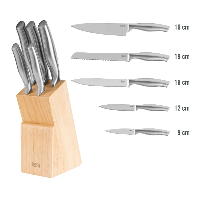 Set 5 Cutite in Bloc Lemn Teesa