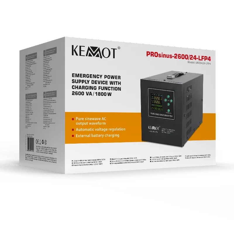 UPS Centrale Sinus Pur 2600VA/1800W 24V Kemot