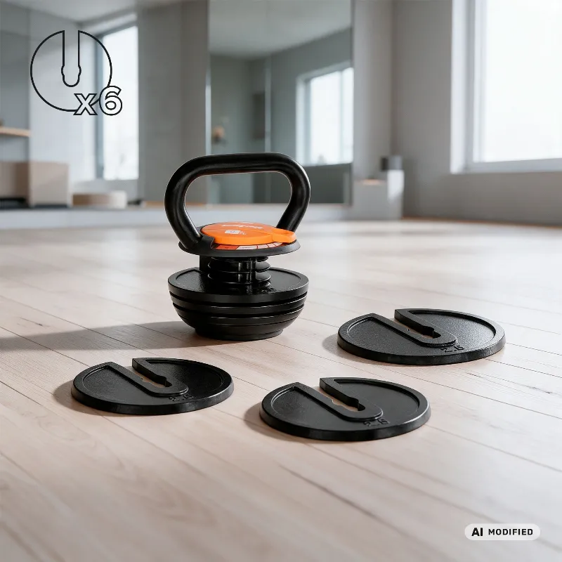 Kettle Bell Ajustabil 6 Talere 2.3-9KG Rebel Active