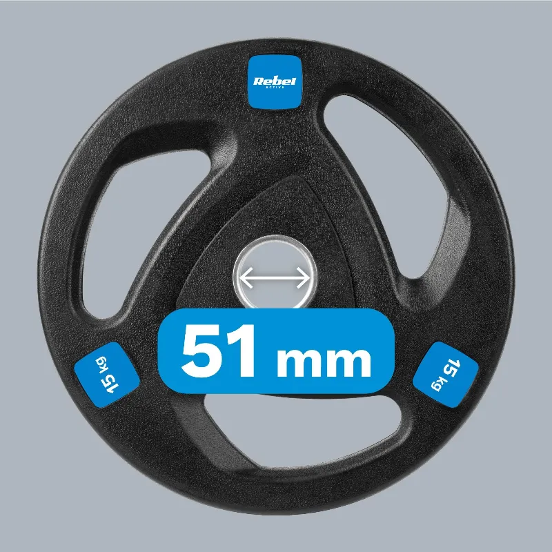 Disc Greutate Fonta Cauciucata Set 2 X 15 KG Rebel Acti