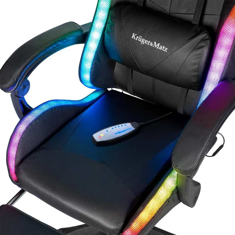 Scaun Gaming Gx-150 Negru LED Masaj Kruger Matz