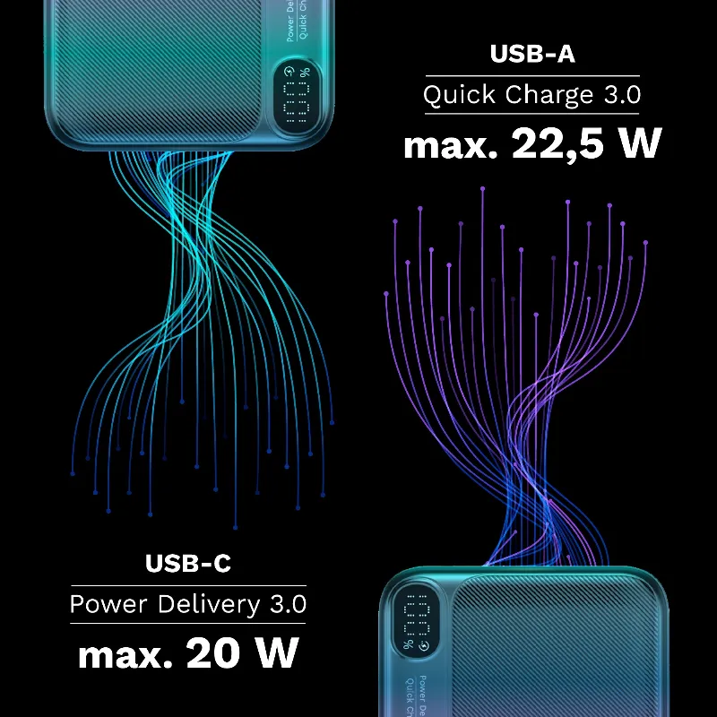Power Bank 40000MAH Li-Ion QC PD Kruger Matz