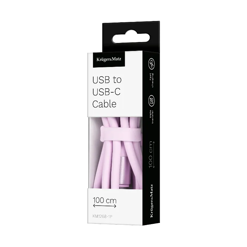Cablu Silicon USB-USB Type C 1M Basic Kruger Matz
