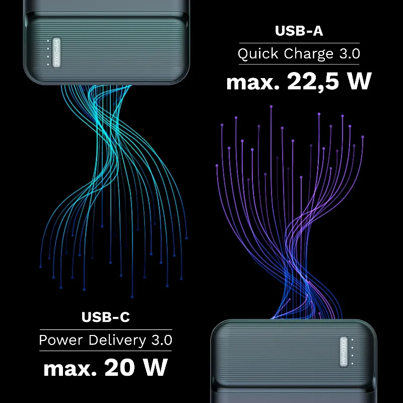 Power Bank 20000MAH Li-Pol QC 3.0 PD 3.0 Kruger Matz