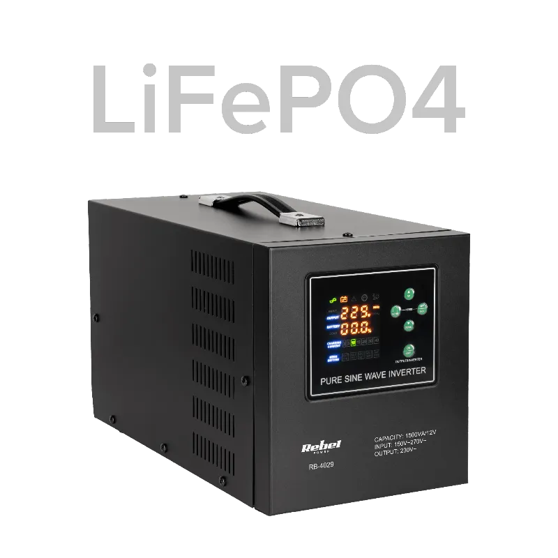 UPS Centrale Sinus Pur 1500VA 1050W 12V LIFEPO4 Rebel