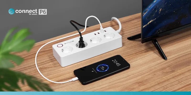 Prelungitor Smart 4 Prize Schuko 4 USB Connect P6 Tuya