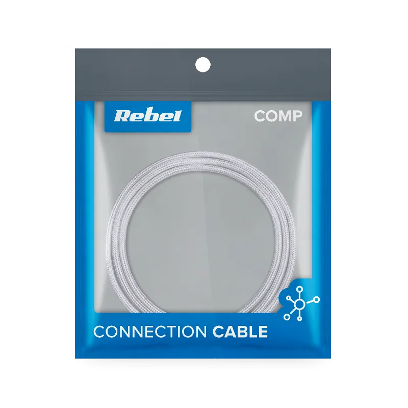 Cablu USB-USB Tip C 0.5 Rebel Alb