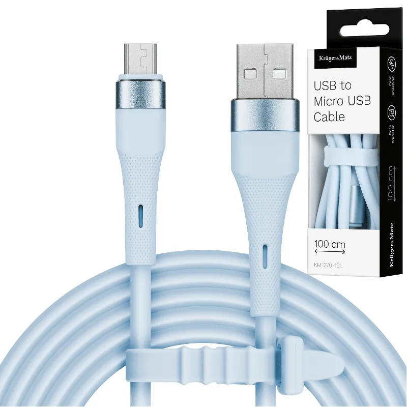 Cablu Silicon USB-Micro USB 1M Basic Kruger Matz