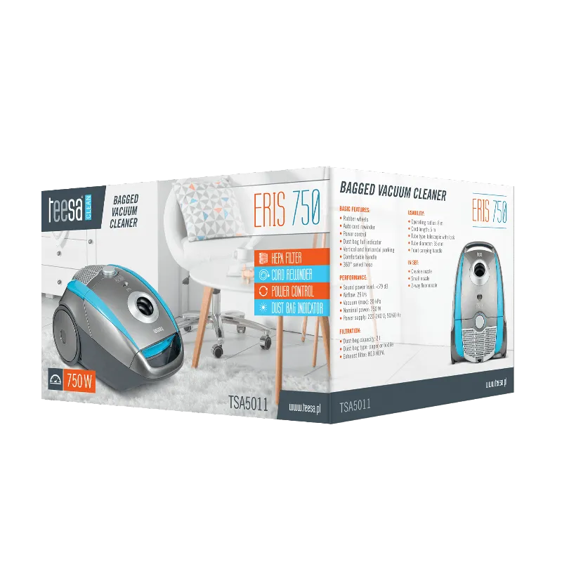 Aspirator cu Sac Eris 750W Clasa Eficienta A Teesa