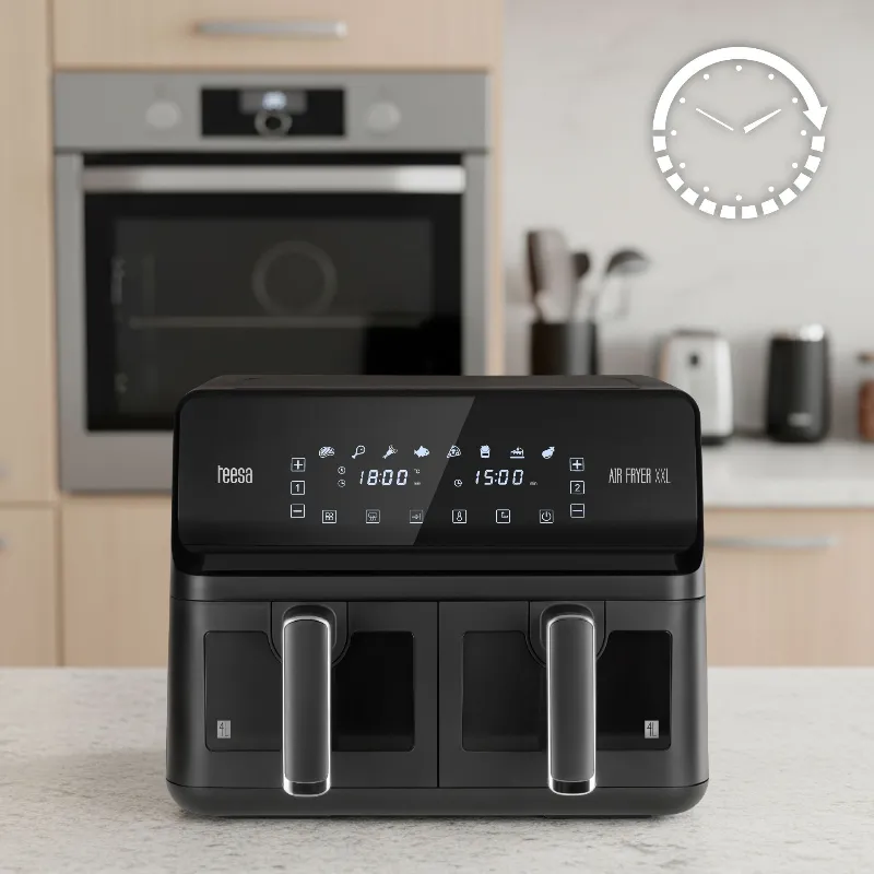 Friteuza Dubla Airfryer 8L 2700W Teesa Air Fryer Dual