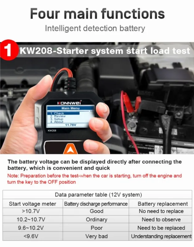 Tester Baterii KW208 Konnwei