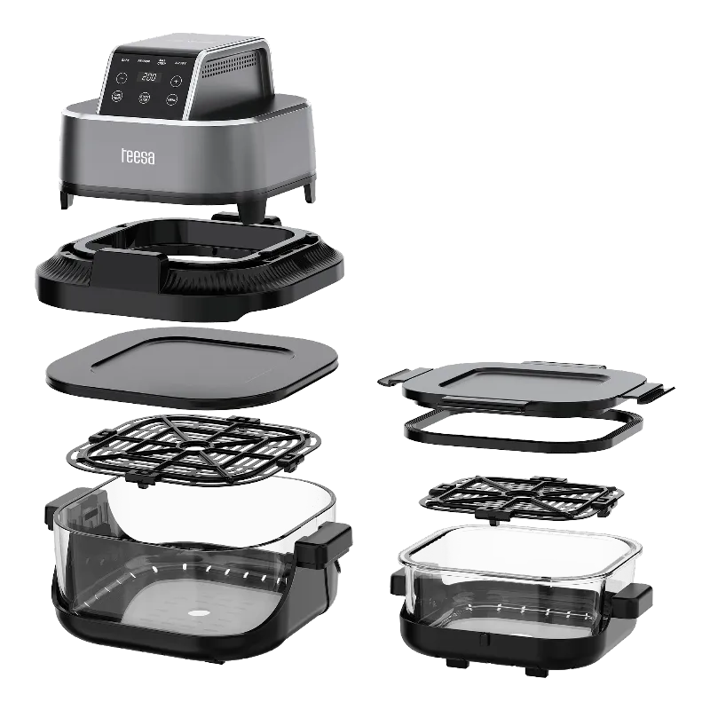 Friteuza Glass Airfryer 4L+1.5L 1500W Teesa
