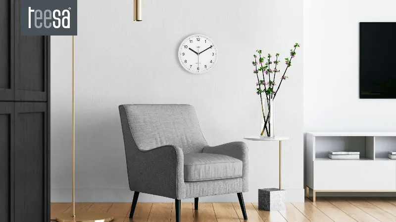 Ceas Perete 20CM Alb Teesa