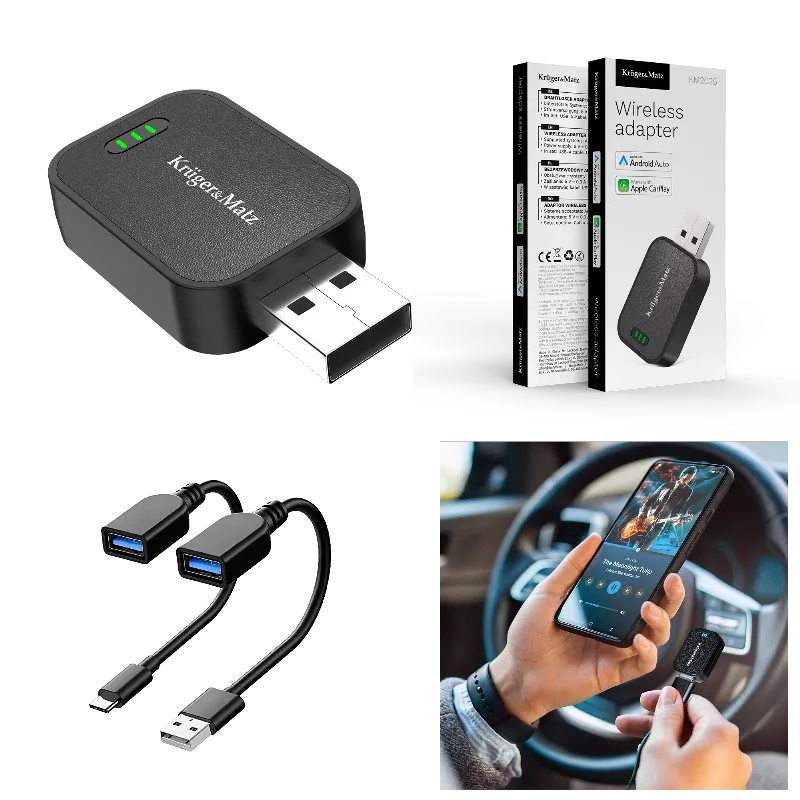 Adaptor Wireless Android Auto Car Play Kruger Matz
