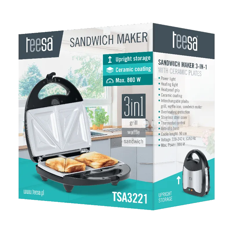 Sandwich Maker 3 in 1 Ceramic Teesa