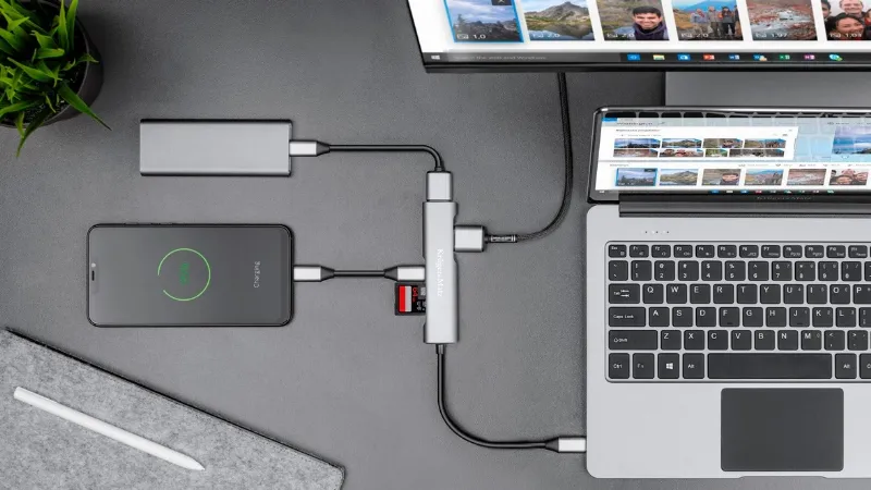 Hub USB Tip C HDMI/USB3.0/SD/Microsd/Tip C