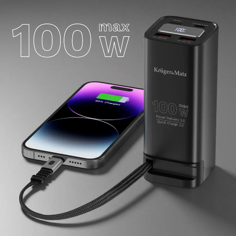 Power Bank 20000 MAH Li-Ion 100W QC PD Kruger Matz