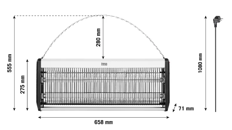 Lampa UV Anti Insecte 2 X 18W Teesa