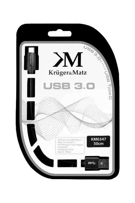 Cablu USB 3.0 Tata - USB Tata Tip C 0.5M Kruger Matz